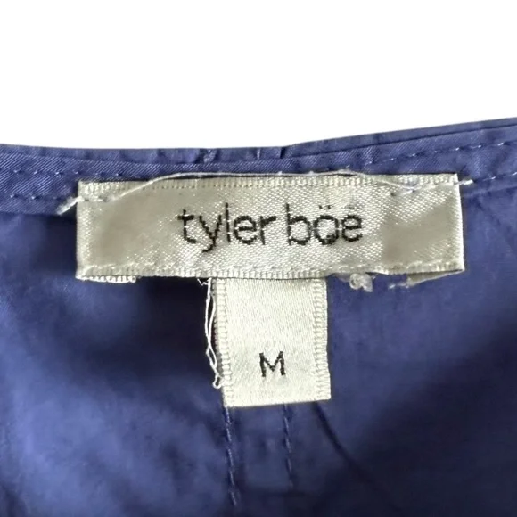 Tyler boe Cynthia Midi Wrap Dress Women Sz Medium Iris Blue Sleeveless 1/2 Zip - Picture 3 of 13